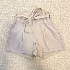Dynamite Beige High Waisted Paperbag Shorts